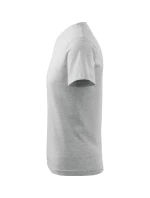V-neck tričko unisex světle šedý melír