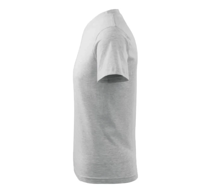 V-neck tričko unisex světle šedý melír