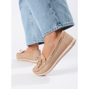 Výborné mokasíny hnědé dámské bez podpatku Výborné mokasíny hnědé dámské bez podpatku