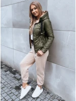 Dámská prošívaná podzimní bunda LOVE YOU zelená FashionStreet TY3836