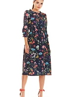 Denní šaty model M201 modré - květovaný vzor - Infinite You
