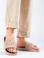 Pohodlné hnědé dámské  nazouváky bez podpatku