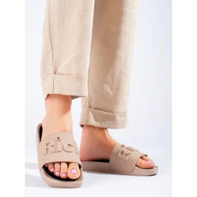 Pohodlné hnědé dámské  nazouváky bez podpatku