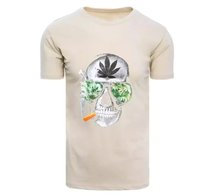 Pánské béžové tričko model 21965058 - Dstreet