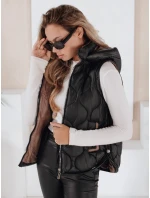 Dámská prošívaná vesta s kapucí MISSVEST černá FashionStreet TY5022