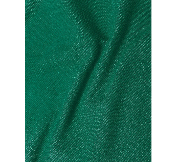 Zelené vypasované žebrované šaty s kulatým výstřihem (5131-13)
