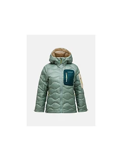 Dámská péřová bunda PEAK model 22241375 model Helium Utility Down Hood Jacket, zelená barva - Peak Performance