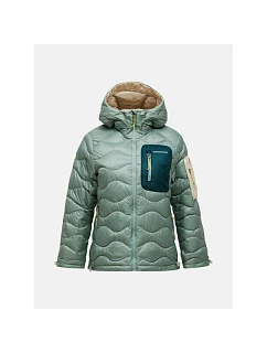 Dámská péřová bunda PEAK model 22241375 model Helium Utility Down Hood Jacket, zelená barva - Peak Performance
