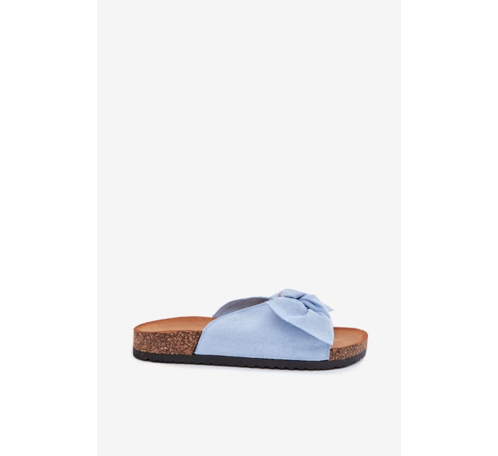 Dámské Pantofle Na S Mašlí Modré model 21701483 - Boto Dámské Pantofle Na S Mašlí Modré model 21701483 - Boto