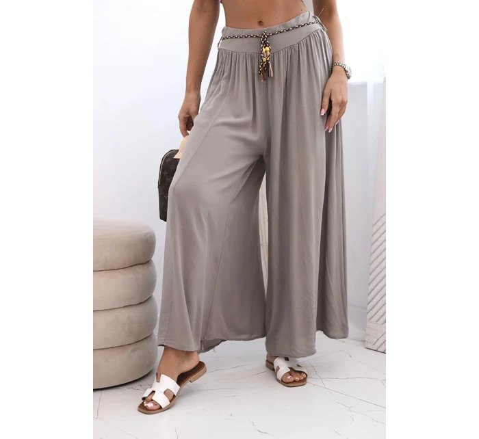 Dámské kalhoty z viskózy se širokými nohavicemi fango