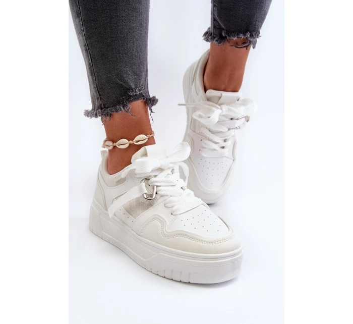 Dámské tenisky na platformě z ekokože Bílé Moun