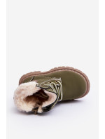 Zilelone Marialee dětské boty Trapper na zip s ovčí kůží