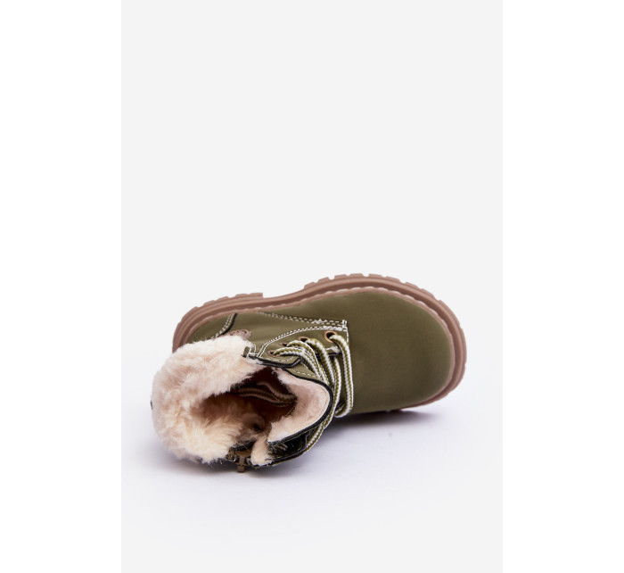 Zilelone Marialee dětské boty Trapper na zip s ovčí kůží