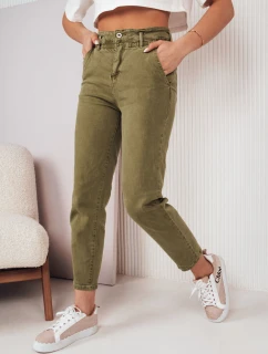 Dámské kalhoty maminkovského střihu FINN zelené FashionStreet UY1594