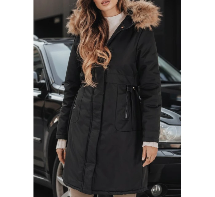 Dámská zimní bunda parka s kožešinou černá FashionStreet TY5115