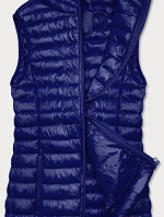 Tmavě modrá krátká dámská prošívaná vesta (5M702-215)