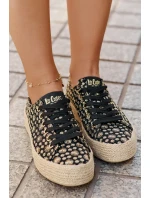 Vzory tenisky dámské na platformě s pletením model 21694043 černé - Lee Cooper