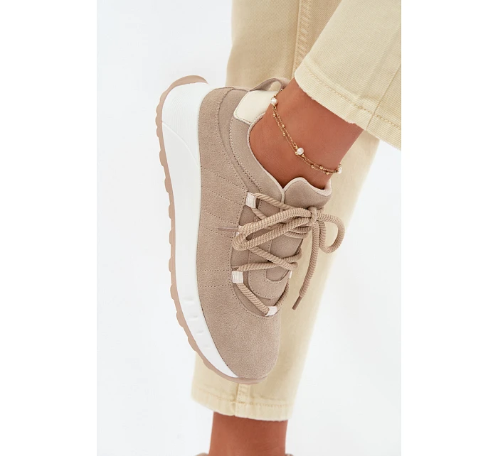 Kožené semišové dámské tenisky model 22069532 - EVENTO Kožené semišové dámské tenisky model 22069532 - EVENTO