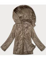 Tmavě béžová prošívaná dámská bunda s odepínací kapucí S'West (B8356-12)