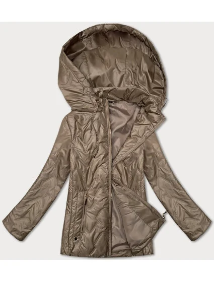 Tmavě béžová prošívaná dámská bunda s odepínací kapucí S'West (B8356-12)