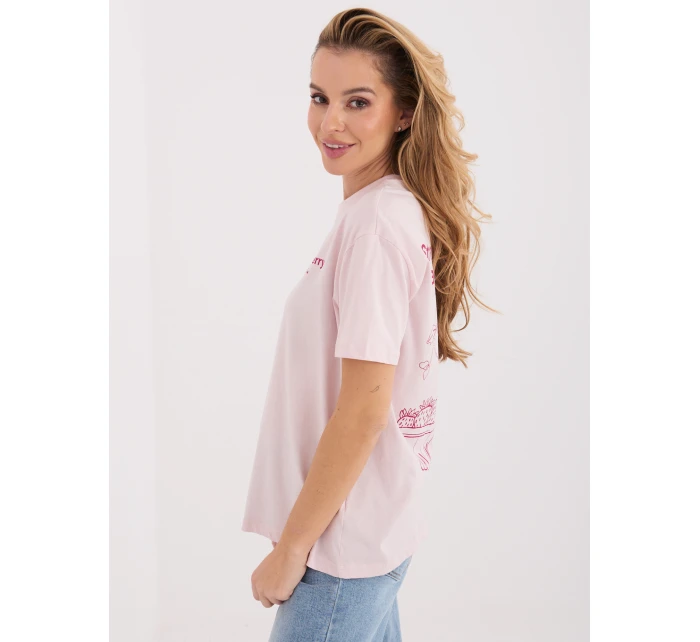 T shirt model 21798095 jasny różowy - FPrice T shirt model 21798095 jasny różowy - FPrice