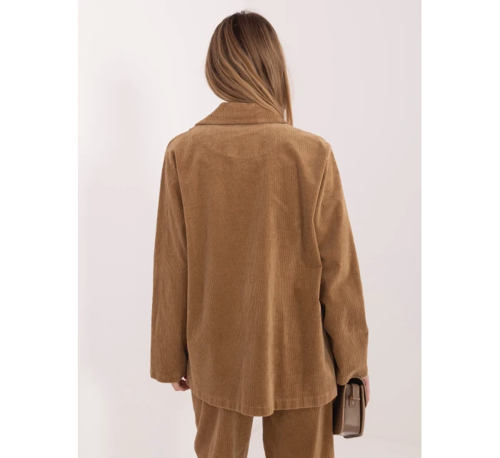 Marynarka IT MA model 22016587 camelowy - FPrice Marynarka IT MA model 22016587 camelowy - FPrice