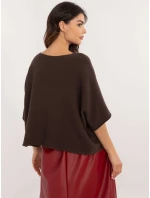 Sweter IT SW model 21877691 ciemny brązowy - FPrice Sweter IT SW model 21877691 ciemny brązowy - FPrice