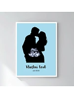 Personalizovaný magický fotoobraz v rámu - čtverec 30x40 - s párem a ultrazvukem Personalizovaný magický fotoobraz v rámu - čtverec 30x40 - s párem a ultrazvukem