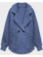 Krátký modrý přehoz přes oblečení typu alpaka (CJ65)