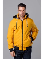 Pánská žlutá sportovní bunda s kapucí model 18311037 - J.STYLE