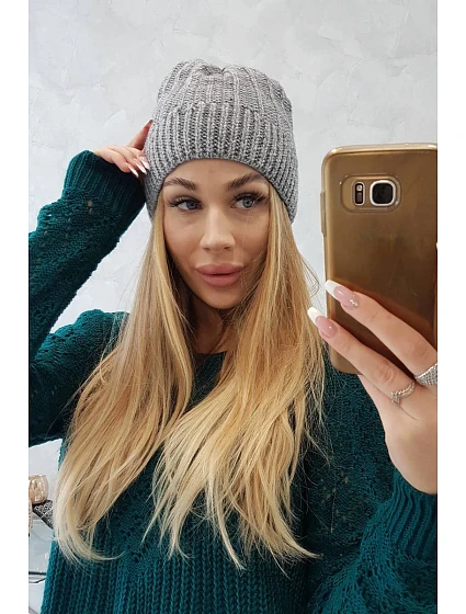 Fleecová čepice Anna model 18750155 tmavě šedá - K-Fashion