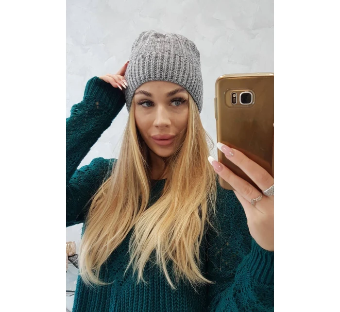 Fleecová čepice Anna K238 tmavě šedá