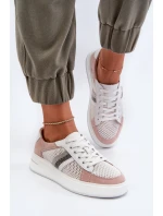 Dámské kožené tenisky D&A LR110 bílo-růžové