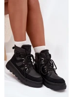 Dámské kotníkové boty Liorae trapery na platformě – černé Dámské kotníkové boty Liorae trapery na platformě – černé