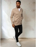 Pánská rozepínací mikina béžová Dstreet BX5564 Pánská rozepínací mikina béžová Dstreet BX5564