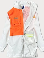 Bílo/oranžová dámská bunda větrovka (AG3-010)