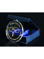 Skleněná rytá medaile s pouzdrem