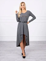 Šaty s ozdobným páskem a nápisem graphite