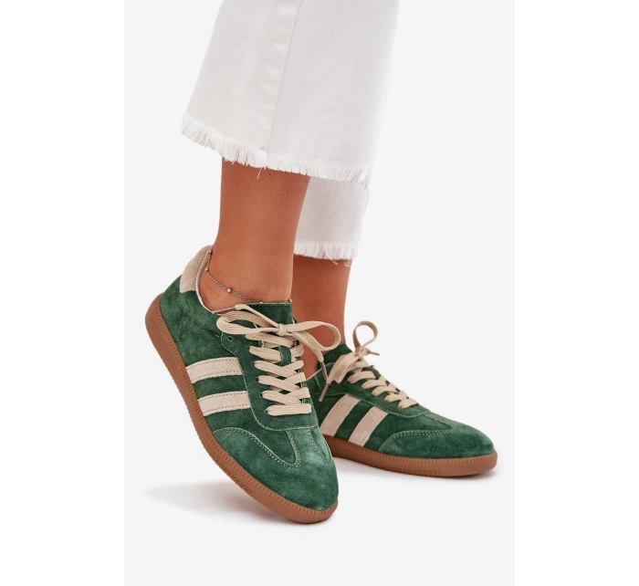 Dámské semišové tenisky zelené model 21703524 - Boto Dámské semišové tenisky zelené model 21703524 - Boto