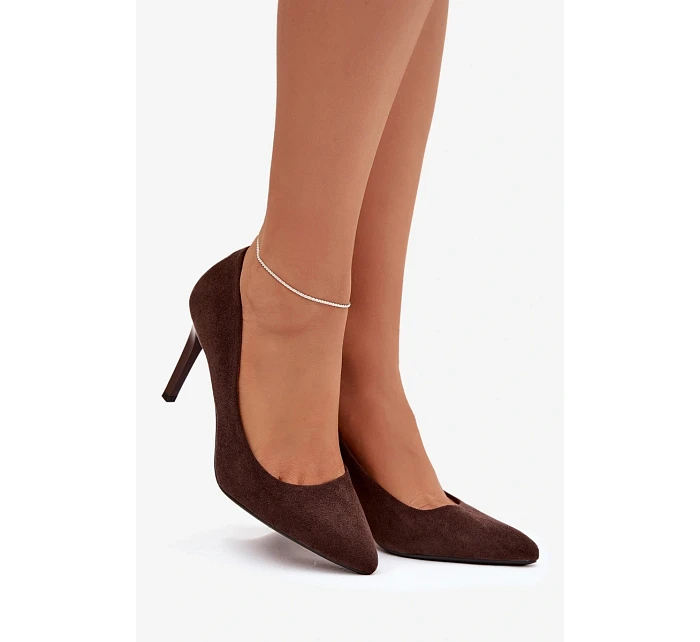 Eko semišové lodičky Sergio Leone 1336 čokoládové