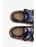 Dětské domácí boty pro na suchý zip Barefoot  tmavě modré model 22007348 - Froddo