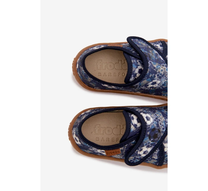 Dětské domácí boty pro na suchý zip Barefoot  tmavě modré model 22007348 - Froddo