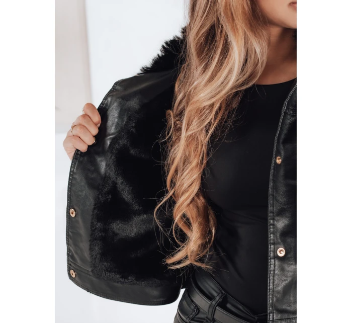 Dámská kožená bunda ramones s kožešinou černá Dstreet model 21991872 - FashionStreet