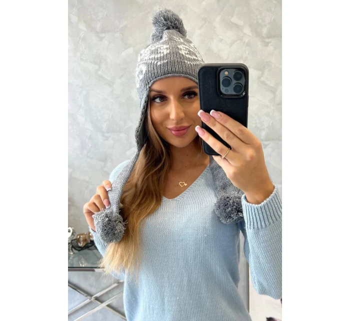 Dámská klapka na uši Balbina K381 tmavě šedá Dámská klapka na uši Balbina K381 tmavě šedá