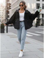 Kurtka damska oversize z kapturem czarna model 22010070 - FashionStreet