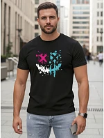 Pánské bavlněné streetwearové tričko černé FashionStreet NX5100R
