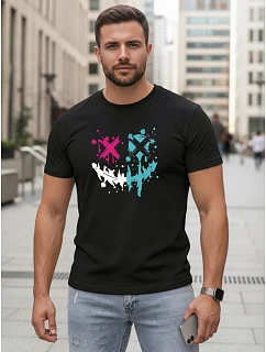Pánské bavlněné streetwearové tričko černé FashionStreet NX5100R