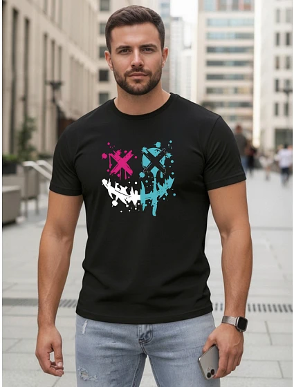 Pánské bavlněné streetwearové tričko černé FashionStreet NX5100R