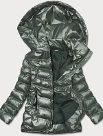 Zelená prošívaná bunda pro přechodné období (BR9790-10)