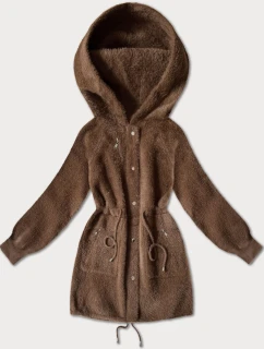 Hnědá vlněná bunda typu alpaka model 21486707 - MHM